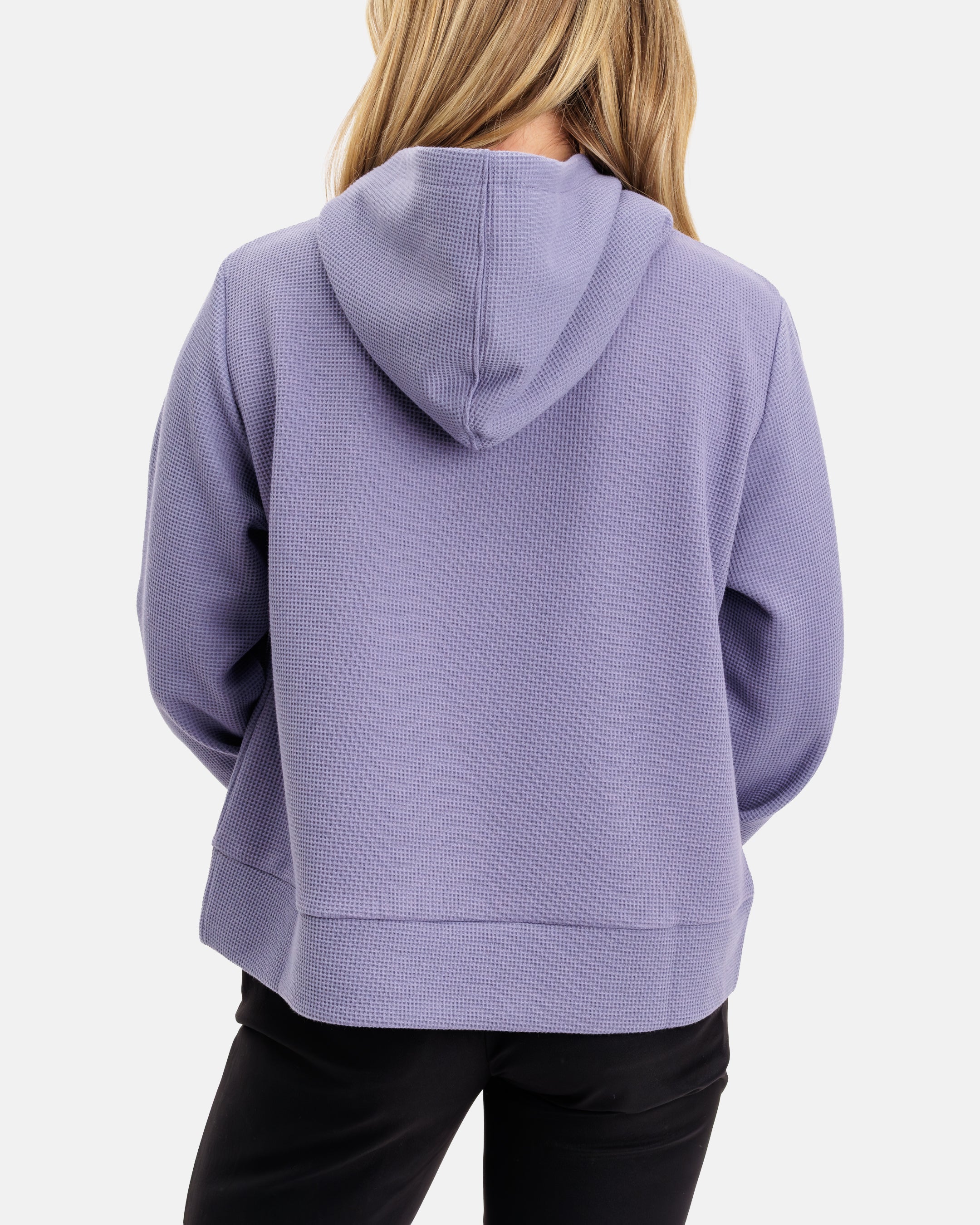 Lakeside Women's Waffle Knit Hoodie - Elderberry - Image 3