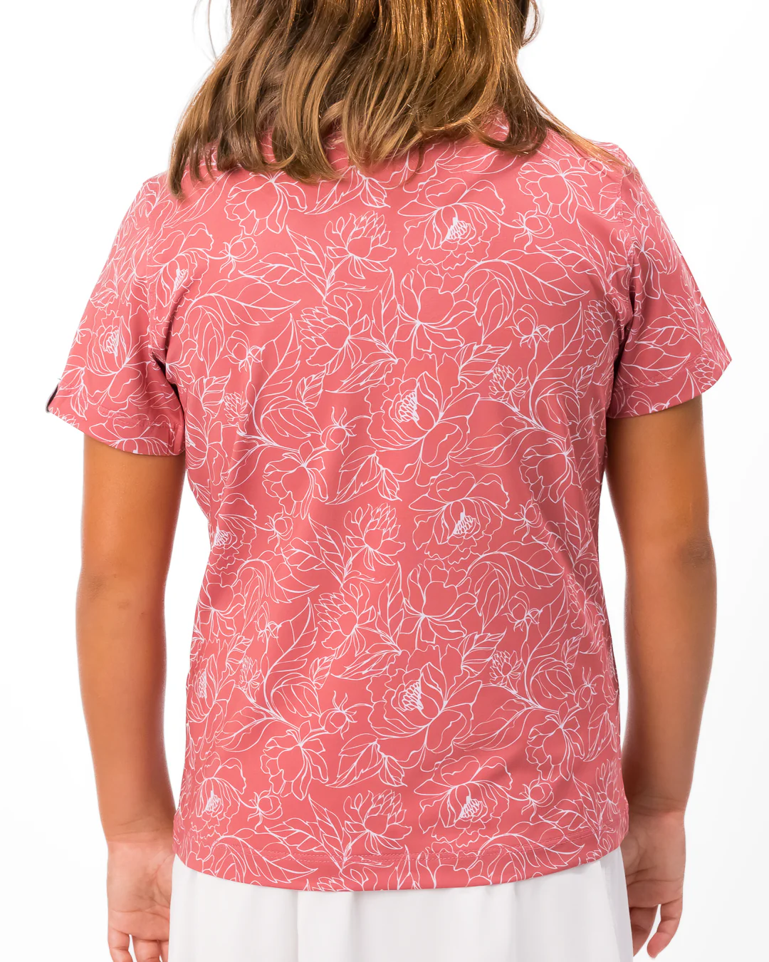 Pin-High Peonies Girl's Polo - Image 6