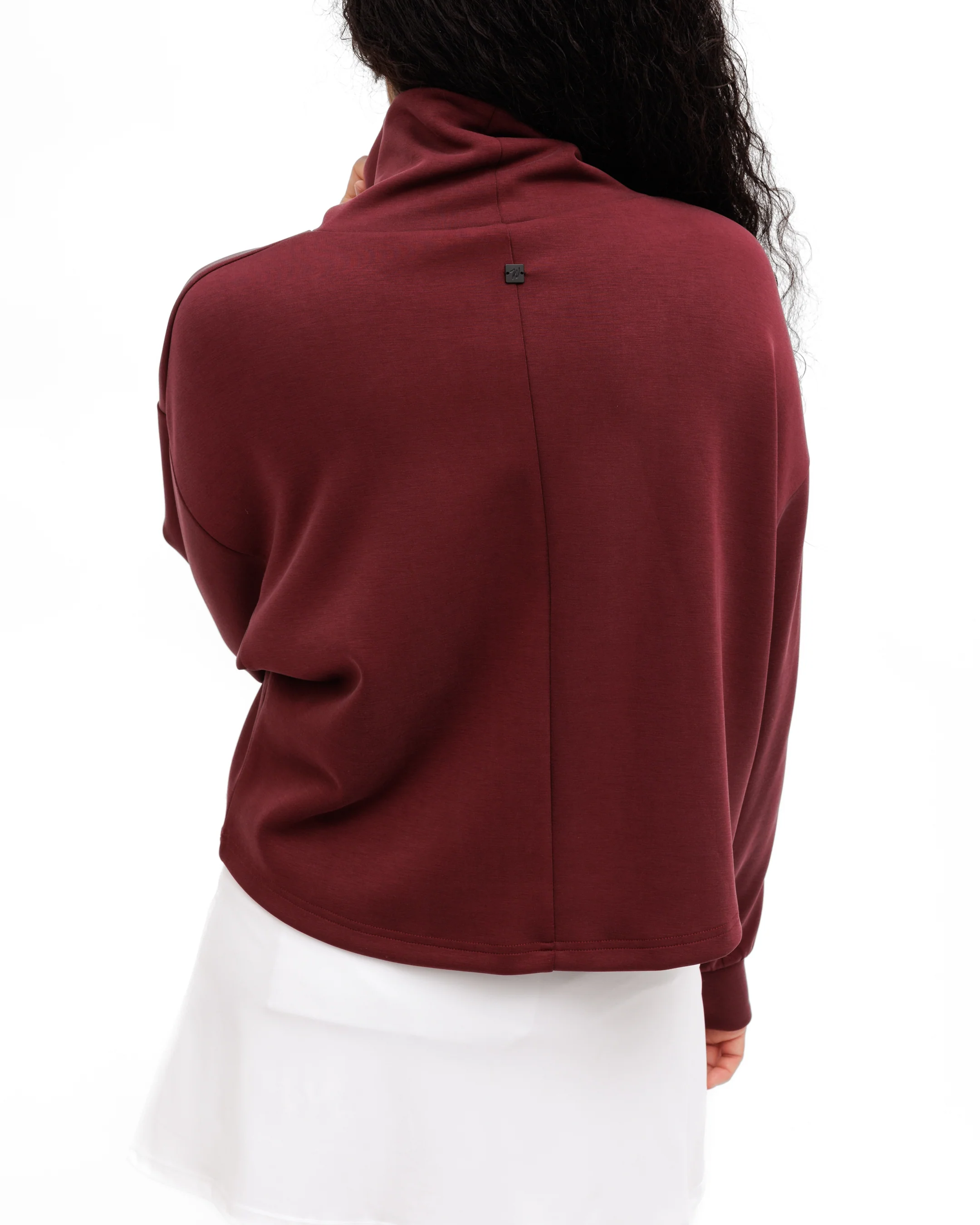 Plume Women's Funnel-Neck Sweatshirt - Garnet - Image 3