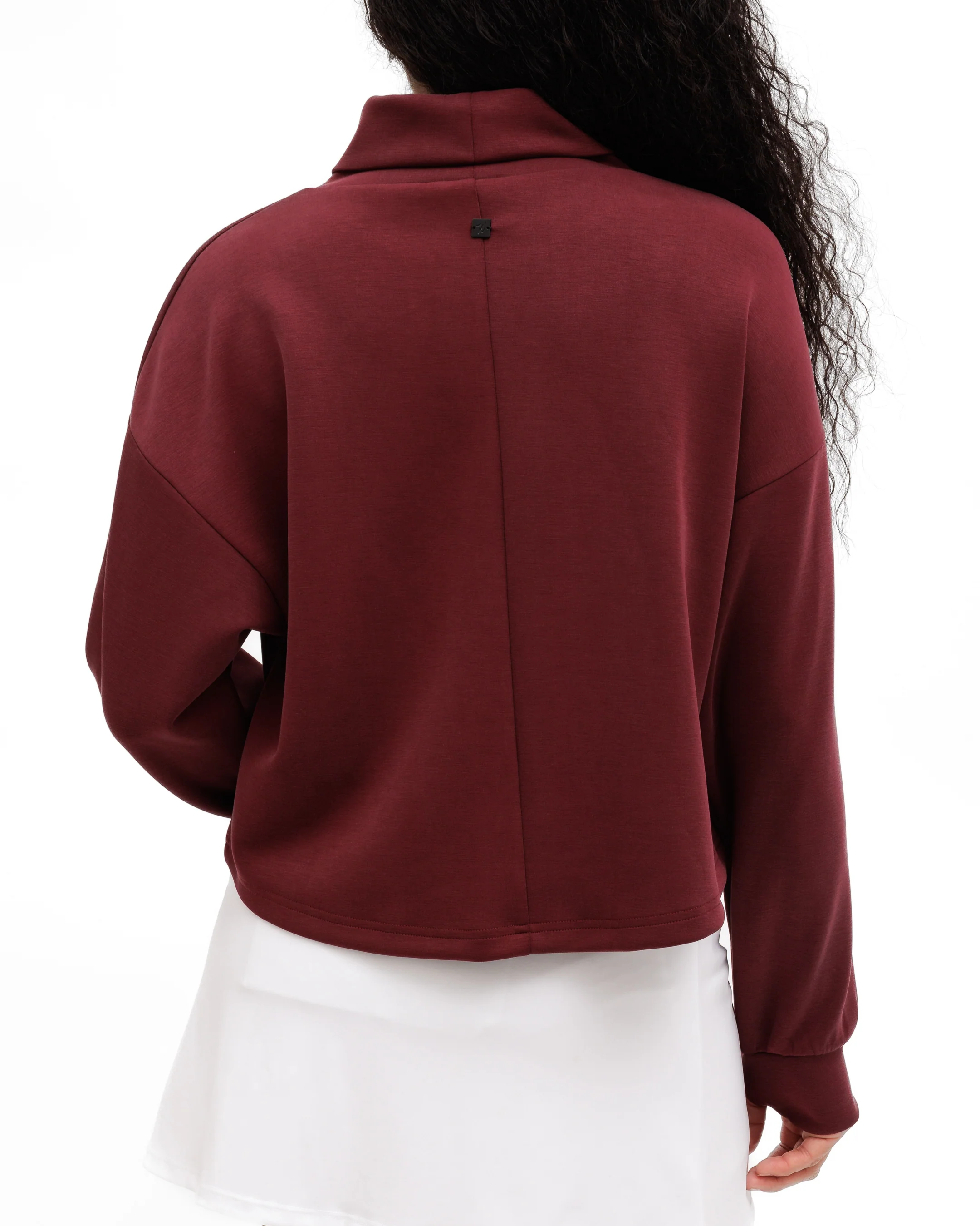 Plume Women's Funnel-Neck Sweatshirt - Garnet - Image 6