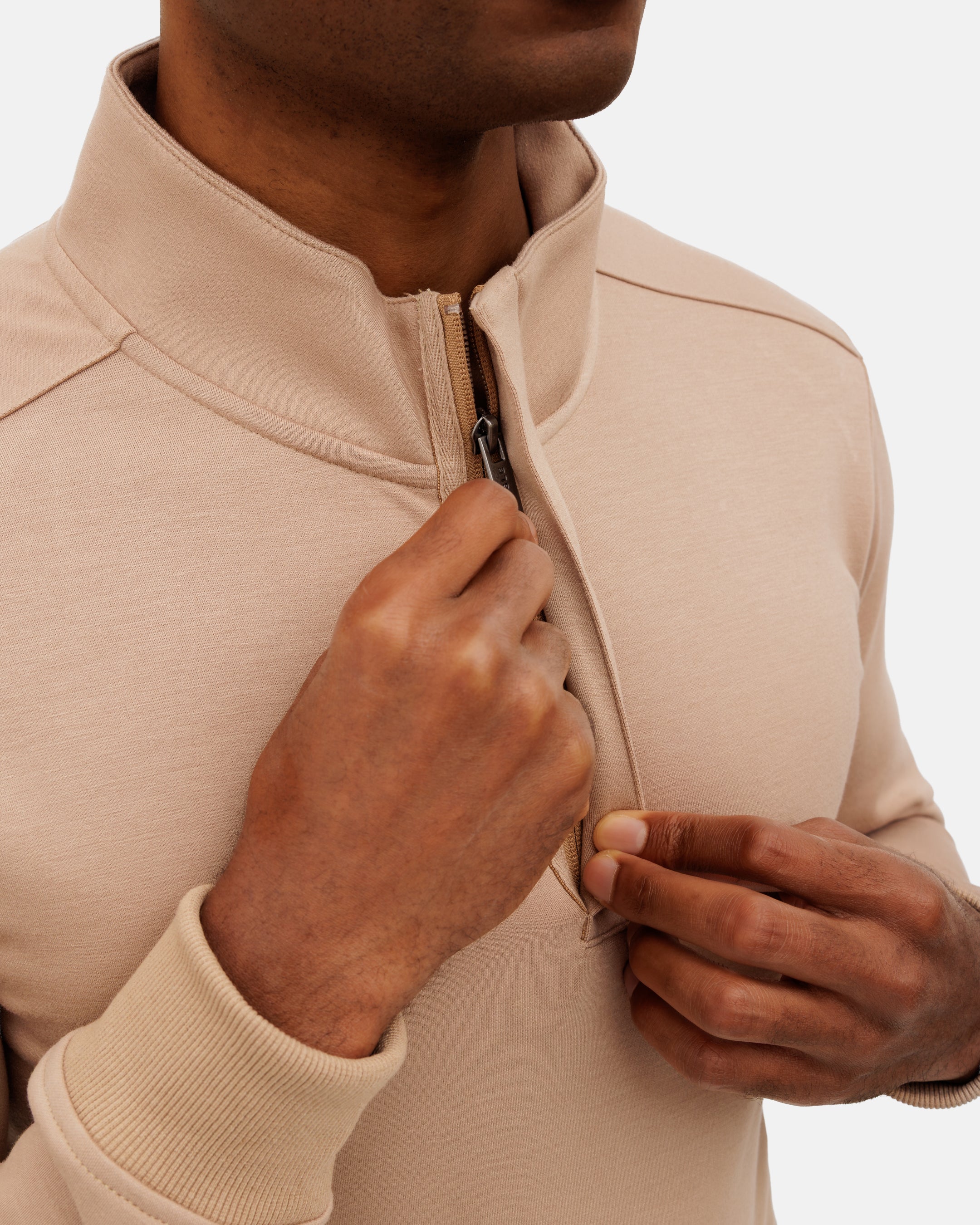 Sunday Men's Quarter Zip - Wheat - Image 3